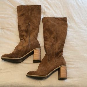 Brown suede boots